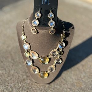 INC Gold Tone Necklace & Earring Set